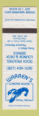 Matchbook Cover - Warren's Lobster House Kittery ME