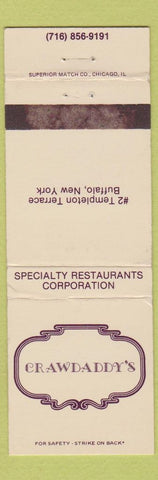 Matchbook Cover - Crawdaddy's Buffalo NY WEAR