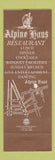 Matchbook Cover - Alpine Haus Restaurant San Fernando CA