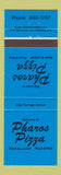 Matchbook Cover - Pharos Pizza Steak Lobster Winnipeg? MB