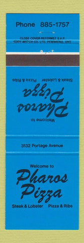 Matchbook Cover - Pharos Pizza Steak Lobster Winnipeg? MB