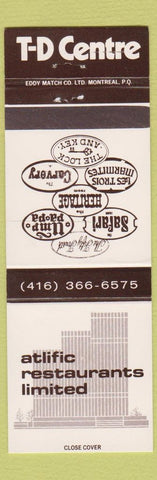 Matchbook Cover - Atlific Restaurants TD Centre