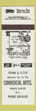 Matchbook Cover - Commercial Hotel Prince Rupert BC