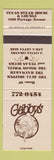 Matchbook Cover - Gabby's Restaurant Teax Steak Canada