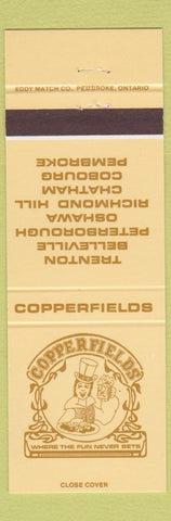 Matchbook Cover - Copperfields Trenton Oshawa Pembroke Cobourg Chatham ON