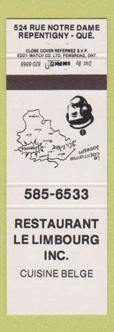 Matchbook Cover - Restaurant Le Limbourg Repentigny QC