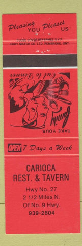 Matchbook Cover - Carioca Restaurant Tavern