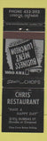 Matchbook Cover - Chris' Restaurant London ON
