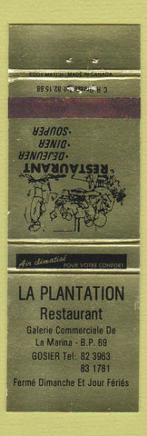 Matchbook Cover - La Plantation Restaurant QC