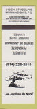 Matchbook Cover - Les Jardins Du Nord Morin Heights QC
