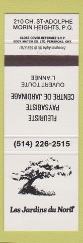 Matchbook Cover - Les Jardins Du Nord Morin Heights QC