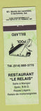 Matchbook Cover - Restaurant Le Relais ST Barthelemy QC Billiards GREEN