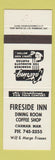 Matchbook Cover - Fireside Inn Carman MB #2
