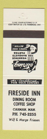 Matchbook Cover - Fireside Inn Carman MB #2