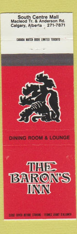 Matchbook Cover - Baron's Inn Calgary AB