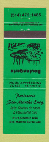 Matchbook Cover - Patisserie Ste Marthe Ste Marthe Sur le Lac QC GREEN