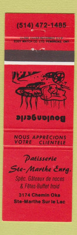 Matchbook Cover - Patisserie Ste Marthe Ste Marthe Sur le Lac QC RED