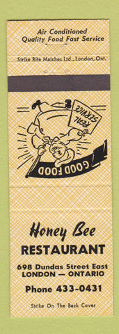 Matchbook Cover - Honey Bee Restaurant London ON