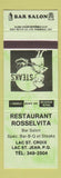 Matchbook Cover - Restaurant Rosselvita Lac St Jean QC GREEN