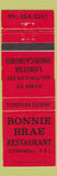 Matchbook Cover - Bonnie Brae Restaurant Cornwall PEI PE