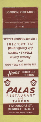 Matchbook Cover - Palas Restaurant London ON