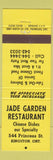 Matchbook Cover - Jade Garden Restaurant Kingston ON