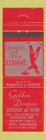 Matchbook Cover - Golden Dragon Chinese Restaurant Kingston ON