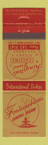 Matchbook Cover - Fontainebleau Restaurant Kingston ON