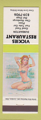 Matchbook Cover - Vickies Restaurant Dunbarton Canada pinup