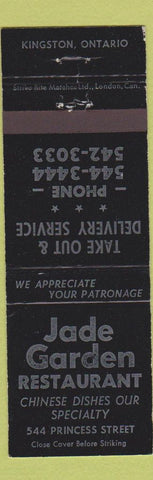 Matchbook Cover - Jade Garden Restaurant Kingston ON Chinese