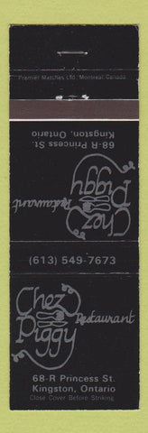 Matchbook Cover - Chez Piggy Restaurant Kingston ON