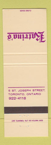 Matchbook Cover - Katrina's Toronto ON