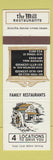 Matchbook Cover - Mill Restaurants Toronto ON
