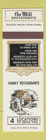 Matchbook Cover - Mill Restaurants Toronto ON
