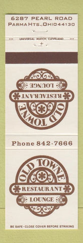Matchbook Cover - Old Towne Restaurant Parma Heights OH