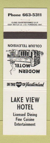 Matchbook Cover - Lake View Hotel Canada