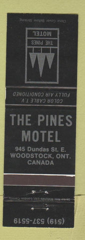 Matchbook Cover - Pines Motel Woodstock ON