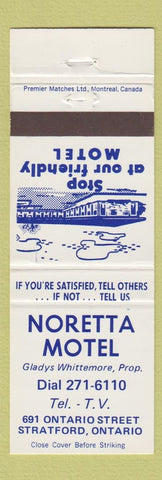 Matchbook Cover - Noretta Motel Stratford ON