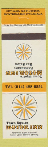 Matchbook Cover - Town Squire Motor Inn Montreal QC