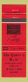 Matchbook Cover - Queen's Hotel Fort Erie ON