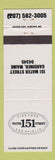Matchbook Cover - Water 151 STGreet Restaurant Gardiner ME