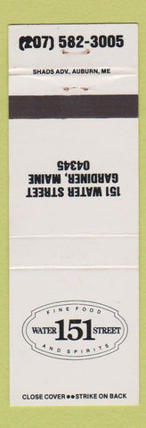 Matchbook Cover - Water 151 STGreet Restaurant Gardiner ME