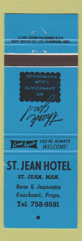 Matchbook Cover - St Jean Hotel St Jean MB BLUE