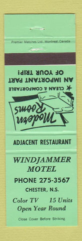 Matchbook Cover - Windjammer Motel Chester NS WEAR