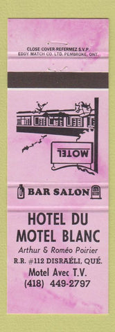 Matchbook Cover - Hotel Du Motel Blanc Disraeli QC
