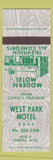 Matchbook Cover - West Park Motel Sundre AB