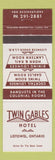 Matchbook Cover - Twin Gables Hotel Listowel ON
