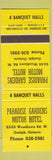Matchbook Cover - Paradise Gardens Motor Hotel Guelph ON YELLOW