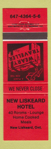 Matchbook Cover - New Liskeard Hotel ON