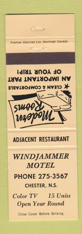 Matchbook Cover - Windjammer Motel Chester NS